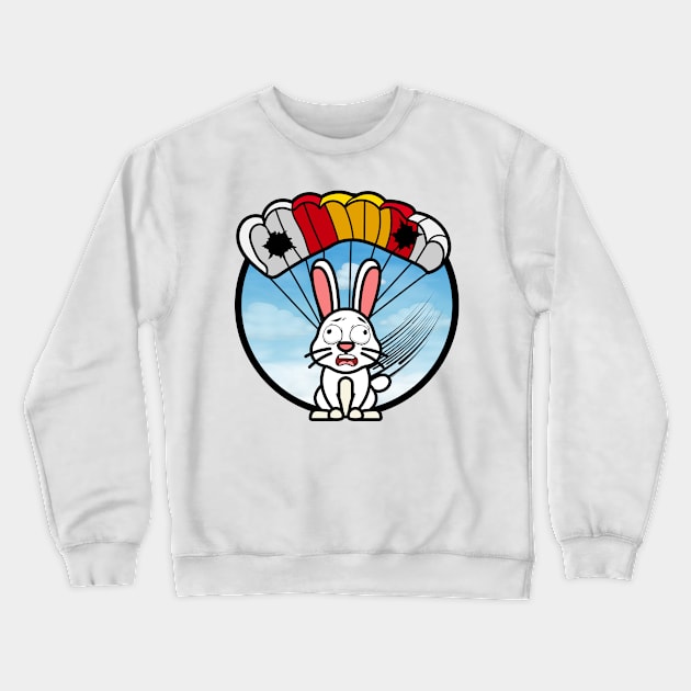 Silly white rabbit  has a broken parachute Crewneck Sweatshirt by Pet Station